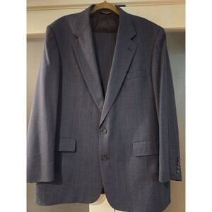 Vtg Hunter Haig Men’s 2 Piece Wool Suit 48 Navy Subtle Pinstripe Union Made USA